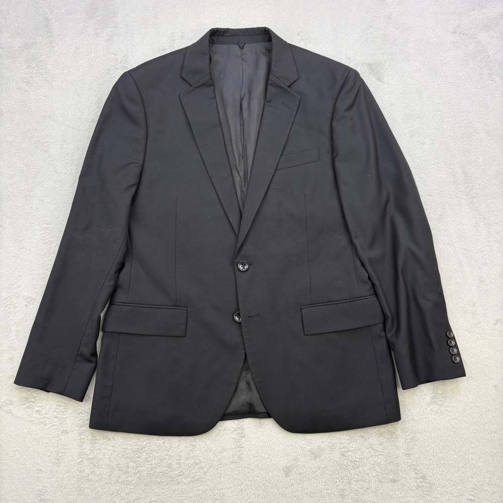 J.Crew Thompson Blazer Mens 40S Black Two Button Suit Jacket Wool Blend Classic